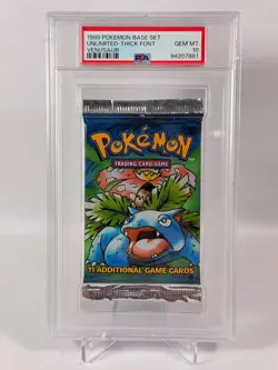 Pokemon 1999 WOTC Thick Font Base Set Venusaur Sealed Booster Pack GEM MT PSA 10 - Image 1