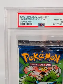 Pokemon 1999 WOTC Thick Font Base Set Venusaur Sealed Booster Pack GEM MT PSA 10 - Image 3