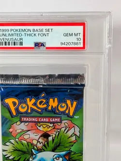 Pokemon 1999 WOTC Thick Font Base Set Venusaur Sealed Booster Pack GEM MT PSA 10 - Image 4