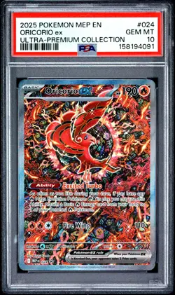 2025 POKEMON MEP 024 ORICORIO EX MEGA CHARIZARD X EX UPC PROMO PSA 10 SHINJI - Image 1