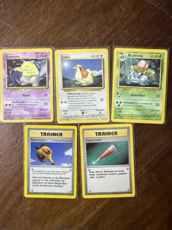 Lot of 5 Vintage Pokemon Cards (German) Ivysaur Drowzee Pidgey & 2 Trainers - Image 1