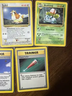 Lot of 5 Vintage Pokemon Cards (German) Ivysaur Drowzee Pidgey & 2 Trainers - Image 3