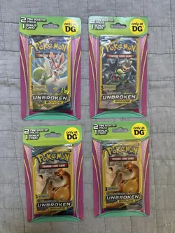 Pokemon Sun & Moon Unbroken Bonds Lot - Sealed D.G. Mini 2 Pk(3 cards) - Image 1