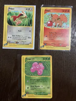Pokemon TCG E-Reader Expedition Lot Pidgey Vulpix Exeggcute 2002 3 Cards - Image 1