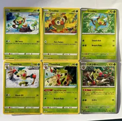 Grookey & Thwackey Pokemon TCG Lot 6 ENG/JPN Grass Regular Cards Various Sets - Image 1