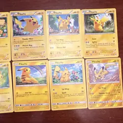 Pokemon Pikachu Basic TCG Cards Lot of 12 - XY, Sun & Moon, Sword & Shield Sets - Image 3