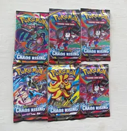 Nintendo Pokemon TCG Chaos Rising Booster Pack Lot 6 - 10 Cards Each, English - Image 1