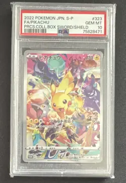 Pokemon TCG PSA 10 Pikachu 2022 Japanese Promo Holo FA 323/S-P - Image 1