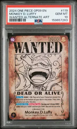 2024 ONE PIECE OP09-EMPERORS IN THE NEW WORLD #119 MONKEY D. LUFFY PSA 10 - Image 1