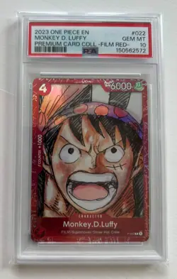 One Piece En Monkey D Luffy Premium Card Collection Film Red P-022 PSA 10 Gem - Image 1