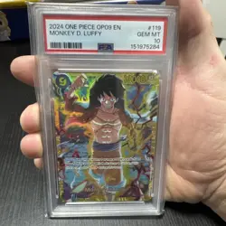 2024 ONE PIECE OP09-EMPERORS IN THE NEW WORLD #119 MONKEY D. LUFFY PSA 10 - Image 1