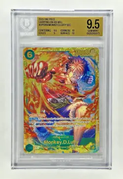 Bandai One Piece Card Game Monkey D. Luffy OP13-118 SEC Secret Rare Foil BGS 9.5 - Image 1
