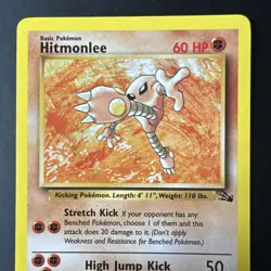 Hitmonlee - Non Holo Rare 22/62 Fossil Pokemon Card WOTC - Image 4