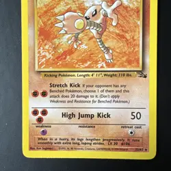 Hitmonlee - Non Holo Rare 22/62 Fossil Pokemon Card WOTC - Image 5