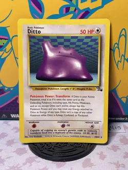Pokemon TCG Ditto Fossil, Unlimited Rare, Non-Holo Card 18/62 - Image 1