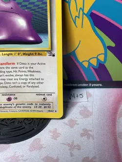 Pokemon TCG Ditto Fossil, Unlimited Rare, Non-Holo Card 18/62 - Image 5
