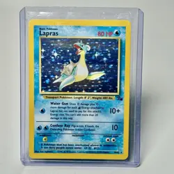 Pokemon Cards Lapras 10/62 Unlimited Holo Fossil Rare MP - Image 1