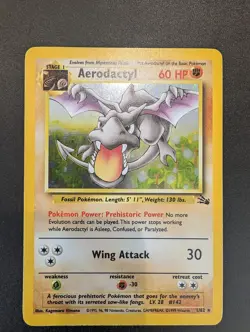 Pokemon TCG Aerodactyl Holo Card 1/62 Fossil Rare 1999 LP/NM Condition, K2 - Image 4