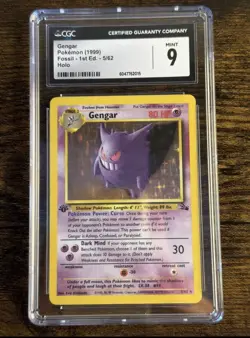 1999 Pokemon TCG Fossil Gengar Holo Rare 1st Edition 5/62 CGC 9 Mint English - Image 1