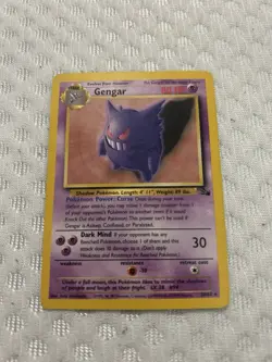 Pokemon TCG Gengar Fossil 20/62 Non-Holo Card Unlimited WOTC 1999 - Image 1