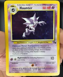 Haunter 6/62 Holo Rare Fossil WOTC 1999 Unlimited English Pokemon Card HP 50 - Image 1