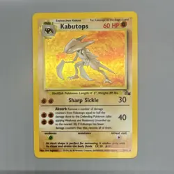 Pokemon TCG Kabutops Holo Rare Fossil 9/62 English 1999 Unlimited 60 HP - Image 1