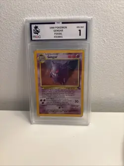 Pokemon Gengar TCG Fossil Holo Card 5/62 Unlimited Holo Rare Graded 1 With MGC - Image 1