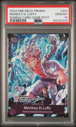 One Piece Monkey D Luffy Bandai Card Games Fest Promo English P-041 PSA 10 - Image 1