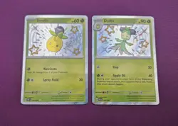 Pokemon Smoliv & Dolliv 2-Card Lot Holo Shiny Shining Fates 102/091 & 103/091 - Image 1