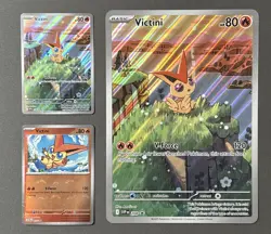 Lot Of 3 Pokemon TCG Scarlet & Violet Black Bolt Victini Promo Cards SVP 208 - Image 1