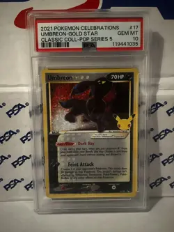 Pokemon Umbreon Gold Star Card Celebrations 17/17 PSA 10 GEM MINT ⭐ - Image 1