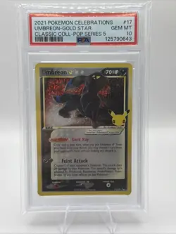 2021 Pokemon Celebrations Umbreon Gold Star 17/17 PSA 10 Gem Mint - Image 1
