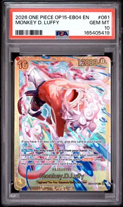2026 ONE PIECE OP15-EB04-ADVENTURE ON KAMI'S ISLAND #061 MONKEY D. LUFFY PSA 10 - Image 1