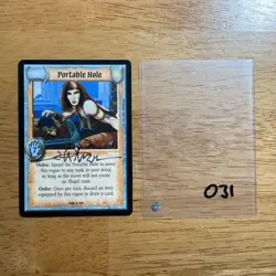 🕳Signed Portable Hole Jeff Menges Rare card Warlord: Saga of the Storm CCG 031 - Image 1