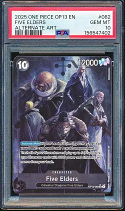 FIVE ELDERS ONE PIECE CARRYING ON HIS WILL ALT ART SR FOIL OP13-082 PSA 10 GEM - Image 1