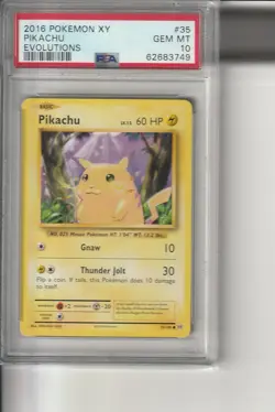 Pokemon TCG Pikachu 35/108 XY Evolutions 2016 Graded English PSA 10 Gem Mint - Image 1