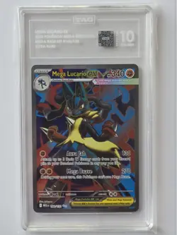 Mega Lucario ex 160/132 Me01: Mega Evolution Ultra Rare Holo TAG 10 GEM MINT - Image 1