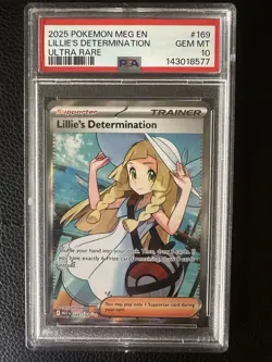 Pokemon TCG ME01 Mega Evolution Lillie's Determination 169/132 UR Holo PSA 10 - Image 1