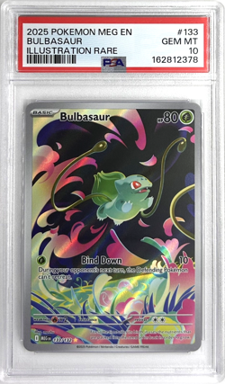 2025 Pokemon Meg EN-Mega Evolution Bulbasaur #133 Illustration Rare (Eng) PSA 10 - Image 1