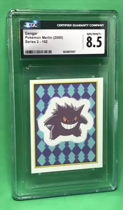 CGC 8.5 NM/Mint+ GENGAR Merlin Series 2 Pokemon Sticker #102 Vintage 2000 - Image 1