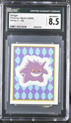 CGC 8.5 NM/Mint+ GENGAR Merlin Series 2 Pokemon Sticker #102 Vintage 2000 - Image 2