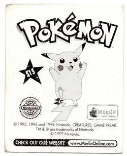 GENGAR HOLO #S15 CHROME / STICKER POKEMON SERIES 1 MERLIN 1999 FROM RED ALBUM - Image 2