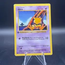 Abra 43/102 Common Base Set Shadowless Pokemon 1st Edition Moderately Played - Image 1