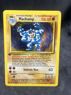 Pokemon TCG Machamp Holo 1st Edition Base Set 8/102 WOTC Vintage - Image 1