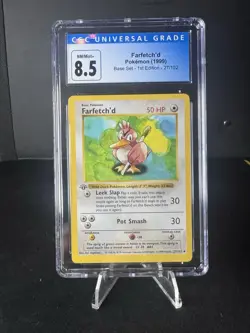 Pokemon Base Set Farfetch'd Card 27/102 Shadowless First Edition CGC 8.5 - Image 1