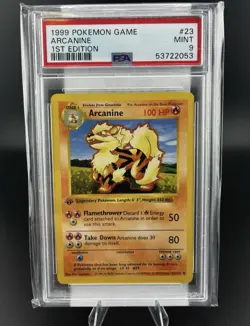 Pokemon Arcanine 23/102 Base Set Shadowless 1st Edition PSA 9 Mint - Image 1