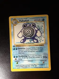 Poliwhirl 1st Edition Shadowless #13/102 Base Set Pokemon 1999 - Image 1