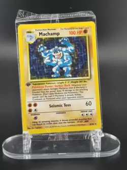 Pokemon Machamp Holo Rare Card Base Set 8/102, 1st Edition, Factory Sealed NM - Image 1