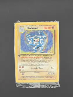 Pokemon Machamp Holo Rare Card Base Set 8/102, 1st Edition, Factory Sealed NM - Image 2