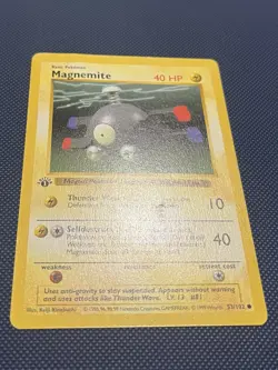 1st Edition Magnemite Base Set Shadowless Pokemon Common 053/102 - Image 4